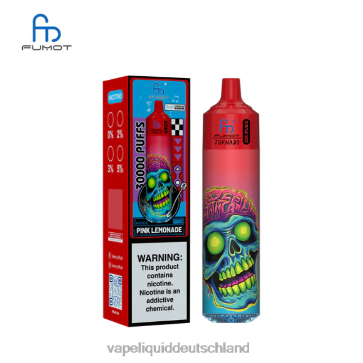 Vape Ohne Nikotin ZH0BR23 rosa Limonade Fumot Tornado 30.000 Musik