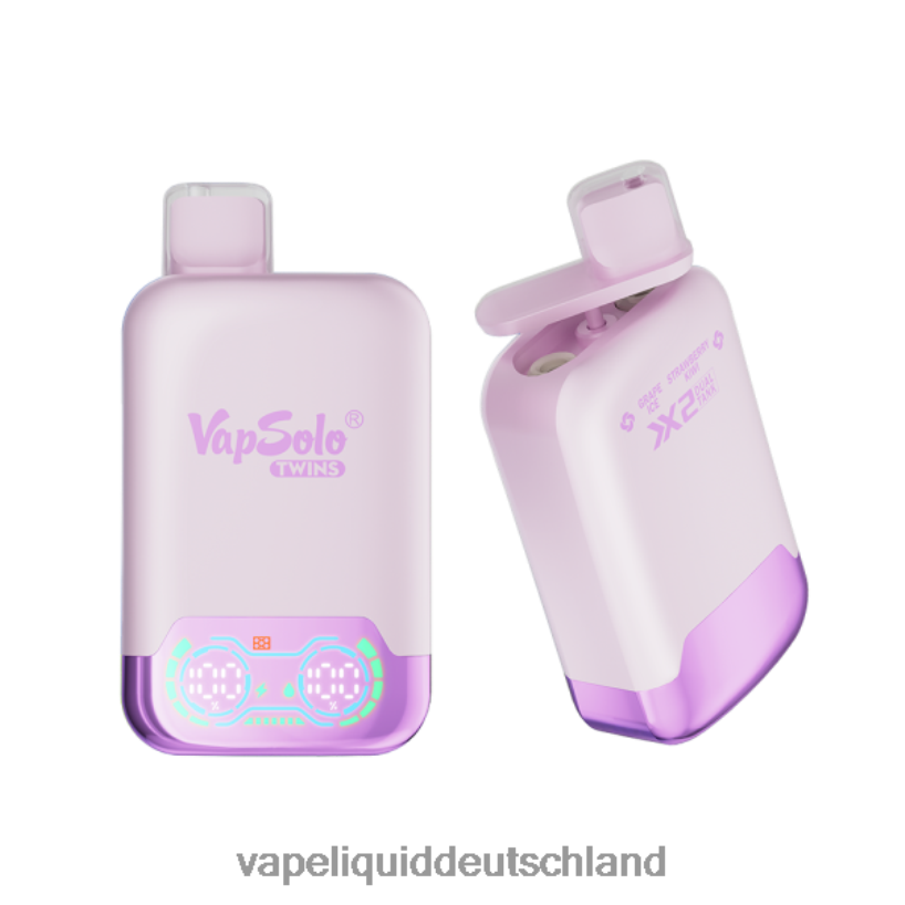 Vapsolo TWINS Einweg-Vapor Traubeneis und Erdbeerkiwi X068JX140 Vape 12000 Züge