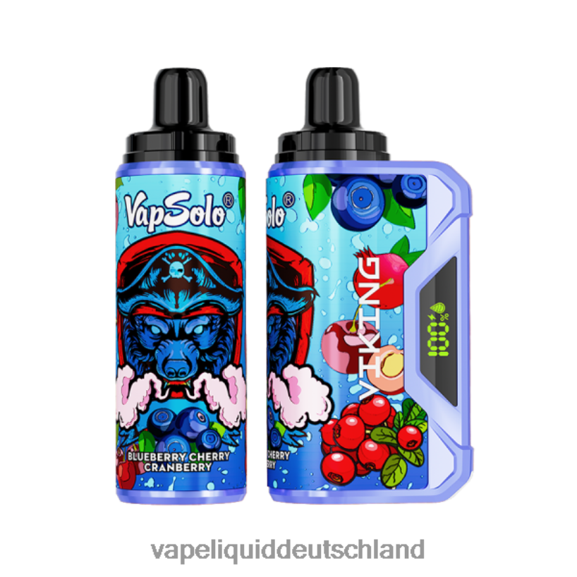 Vapsolo VIKING Einweg-Vapor Heidelbeere, Kirsche, Cranberry X068JX149 Vape 7000 Züge