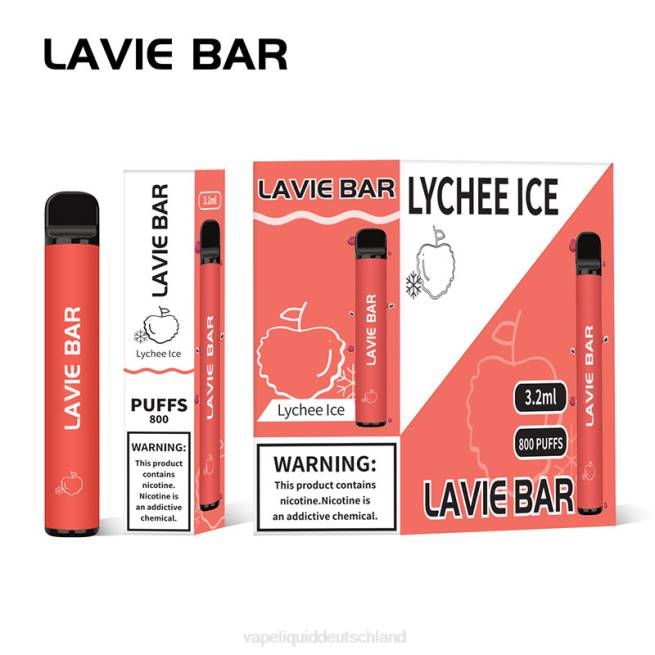LF6X313 Vape Deutschland - Litschi-Eis LAVIE BAR 800 Züge