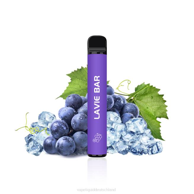 LF6X322 Vape Liquid - Traubeneis LAVIE BAR 2% Version 800 Züge