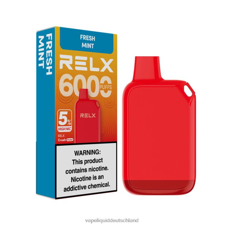 Vape Deutschland frische Minze - RELX Crush Pocket 6000 5 % hohe Nic 8ND0P29