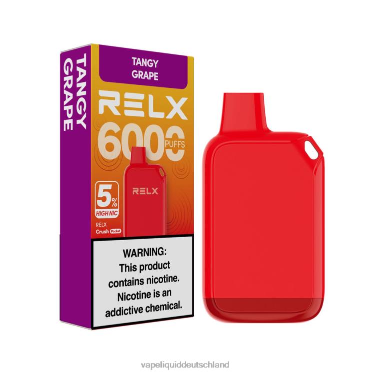 Vape Deutschland würzige Traube - RELX Crush Pocket 6000 5 % hohe Nic 8ND0P27