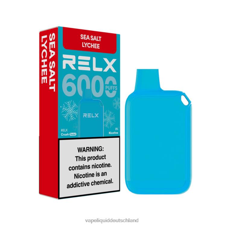 Vape Liquid Meersalz-Litschi - RELX Crush Pocket 6000 eisig 8ND0P14
