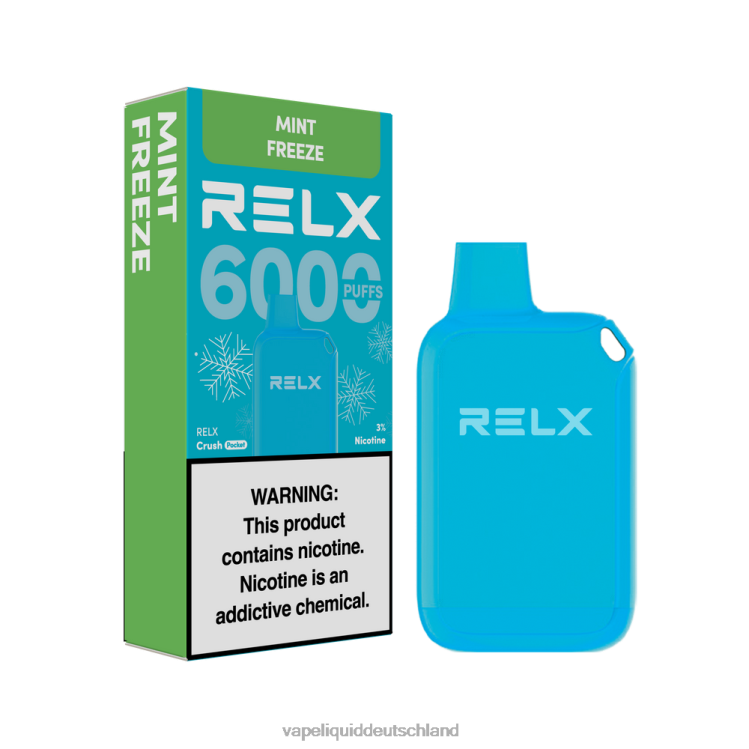 Vape Liquid Minze einfrieren - RELX Crush Pocket 6000 eisig 8ND0P12