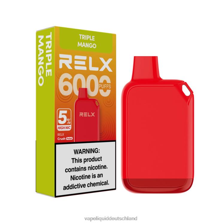 Vape Liquid dreifache Mango - RELX Crush Pocket 6000 5 % hohe Nic 8ND0P26