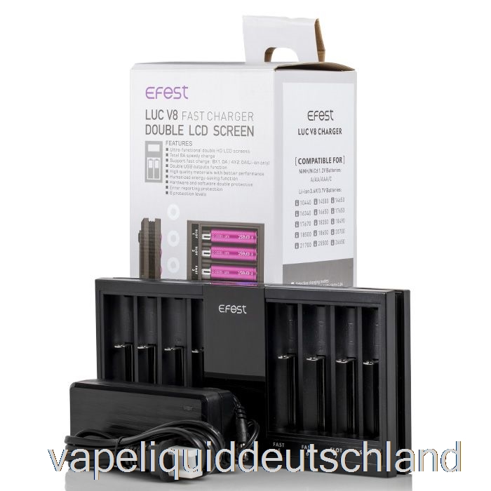 Efest Luc V8 Doppel-LCD-Bildschirm Schnellladegerät Vape Deutschland