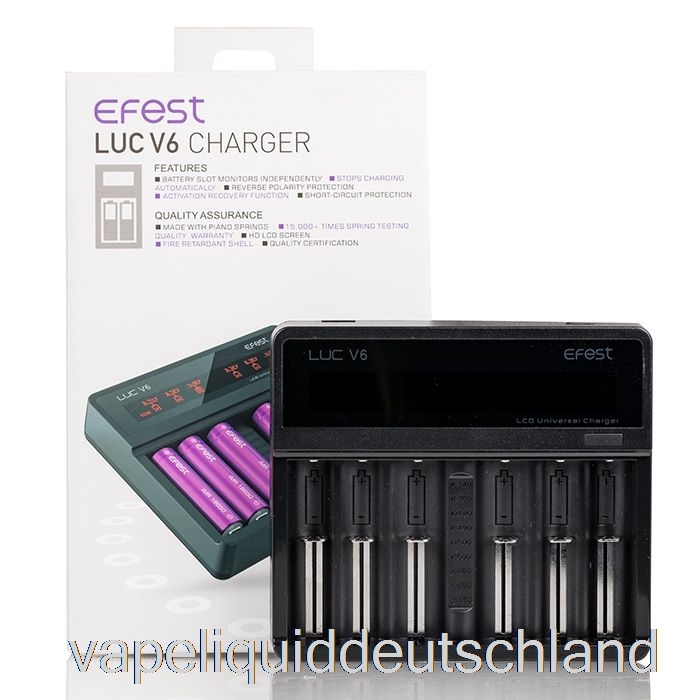 Efest Luc V6 6-Bay LCD Universal Ladegerät Vape Liquid