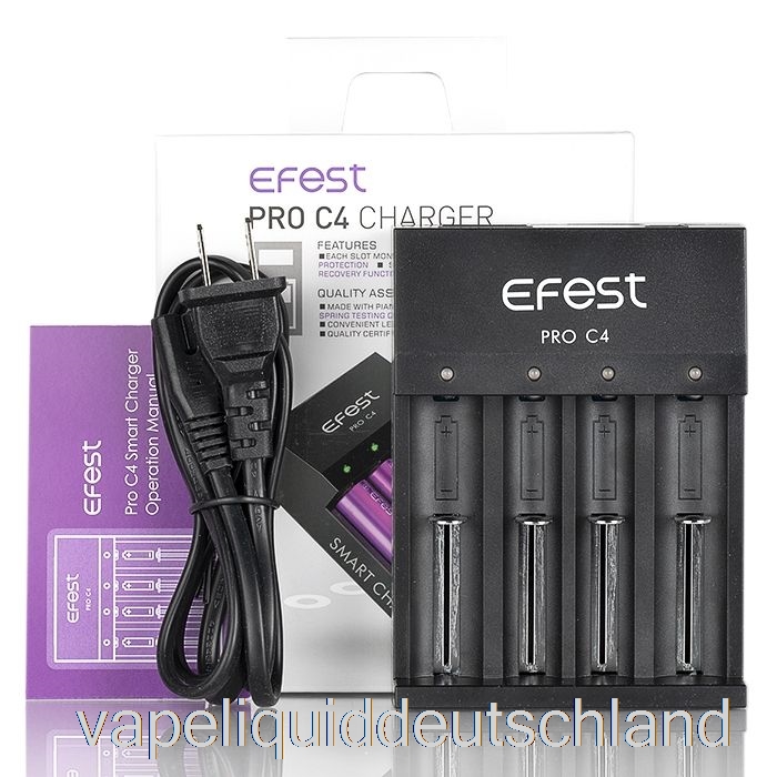 Efest Pro C4 4-Bay Smart Batterieladegerät Vape Liquid