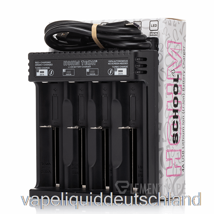Hohm Tech School 4 4A USB-C Ladegerät Vape Liquid