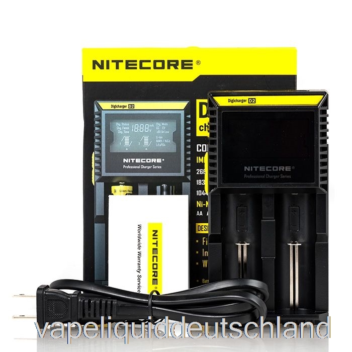 Nitecore D2 Akkuladegerät (2-Schacht) Vape Deutschland
