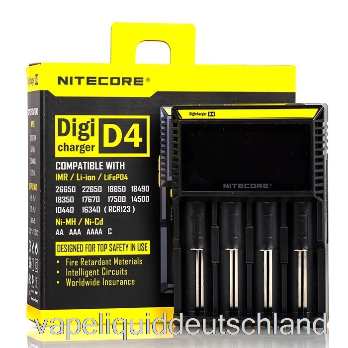 Nitecore D4 Akkuladegerät (4-Schacht) Vape Deutschland